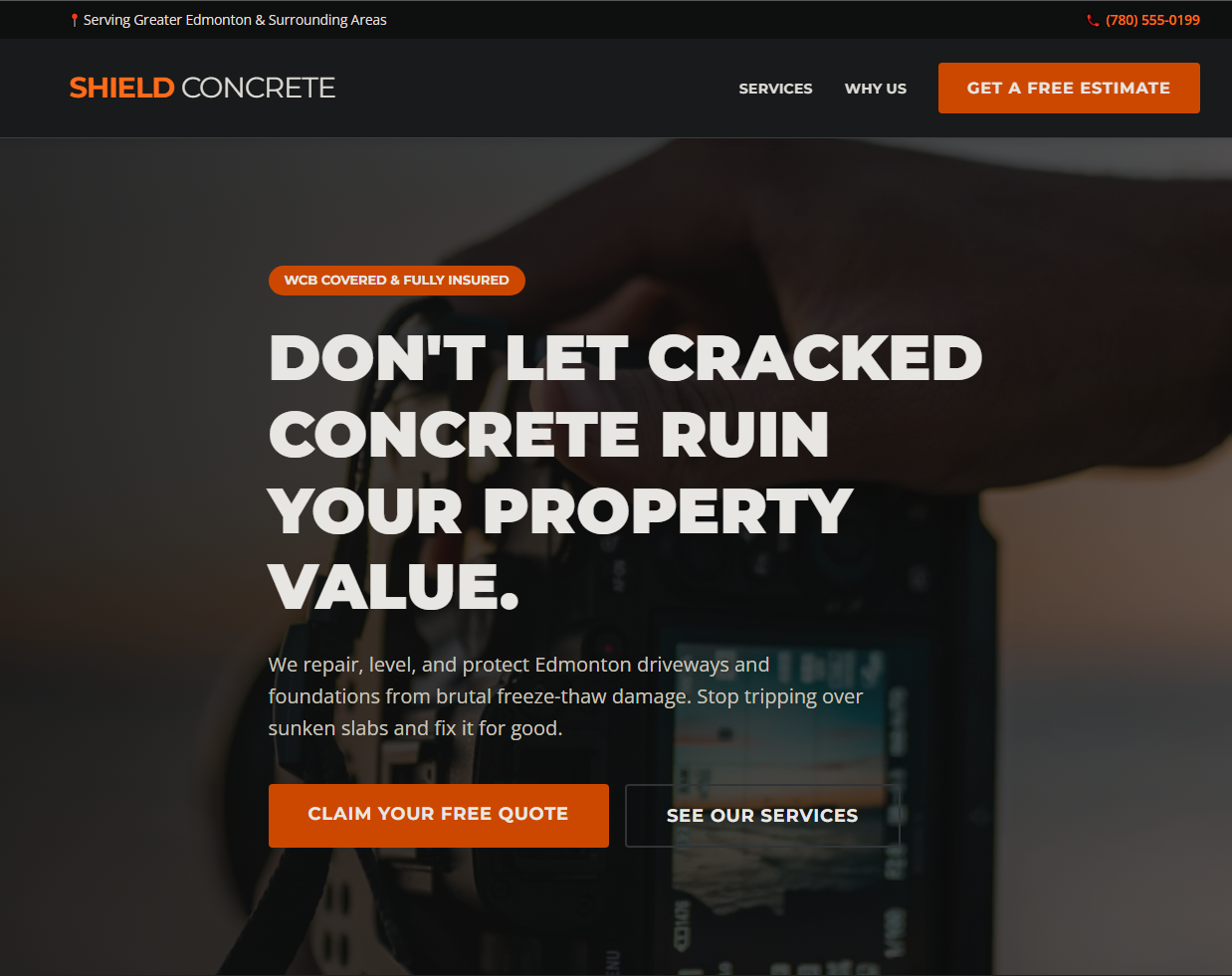Shield Concrete Repair website