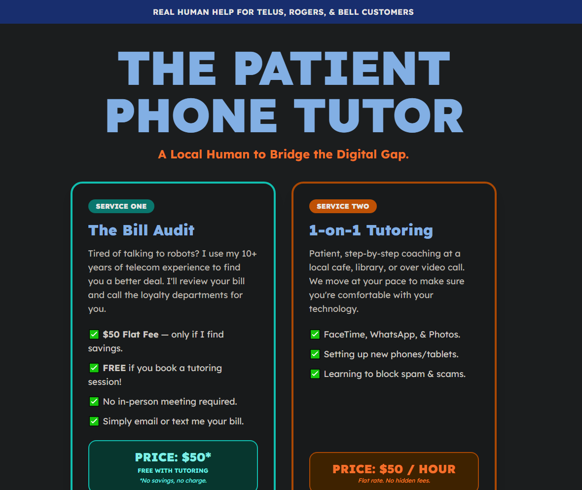 The Patient Phone Tutor website