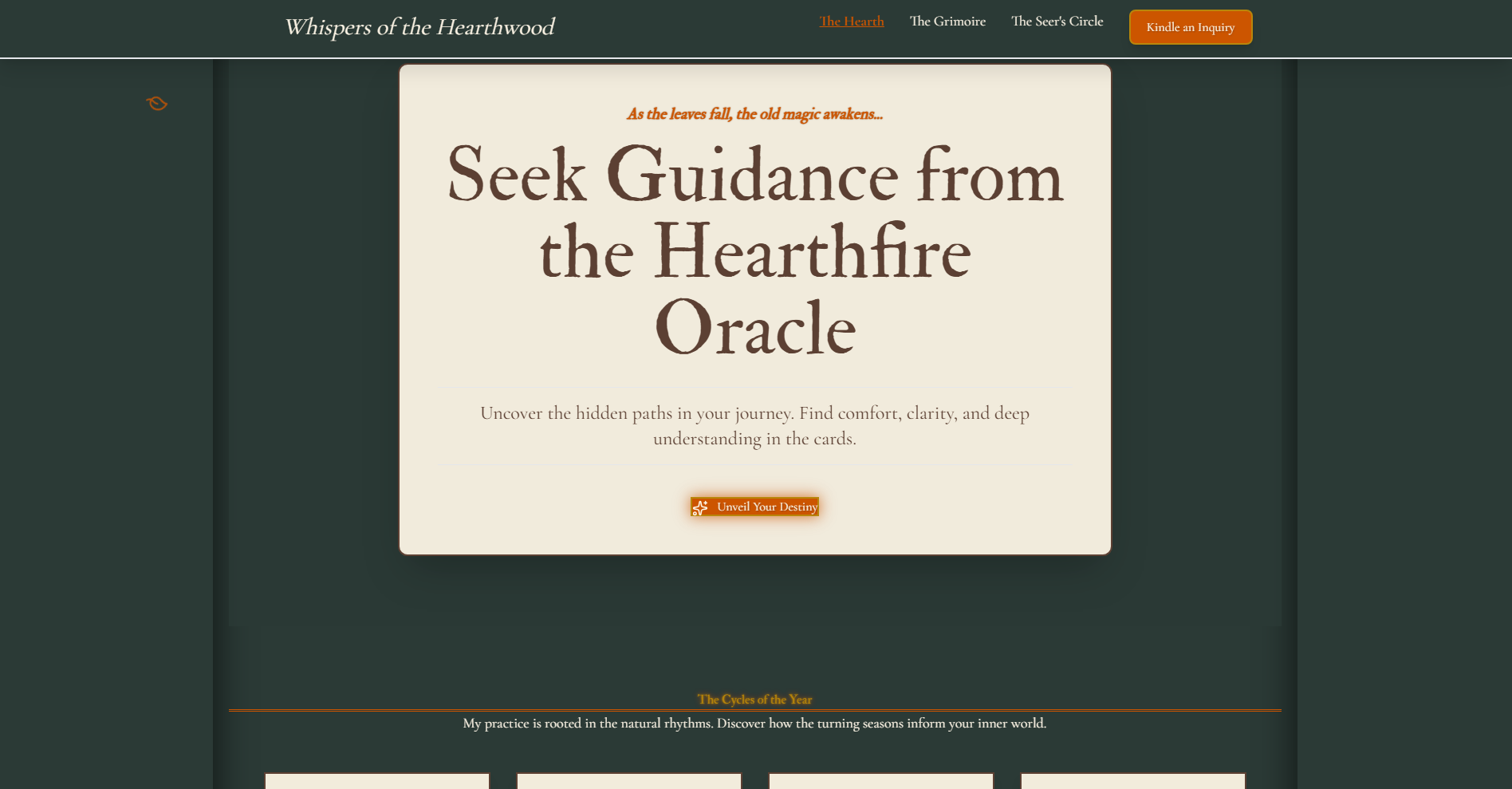 Whispers of the Hearthwood website